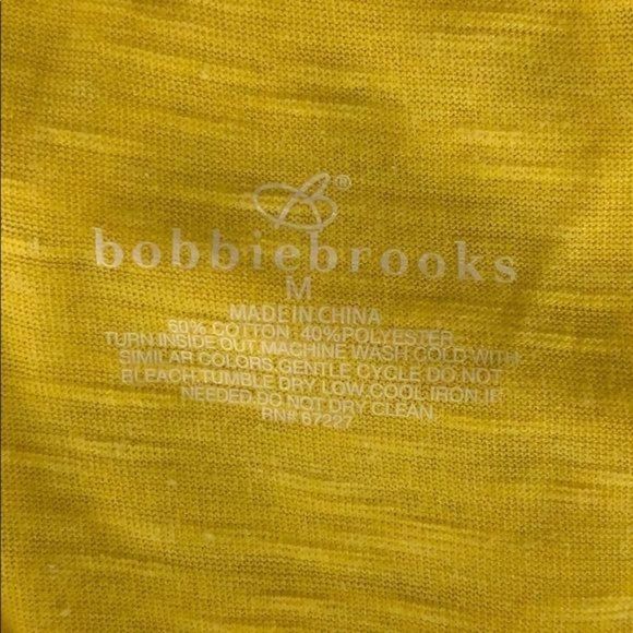 Bobbie Brooks‎ Women's Yellow V-Neck Plain Short Sleeve Tee Shirt Size Medium M - Picture 7 of 7
